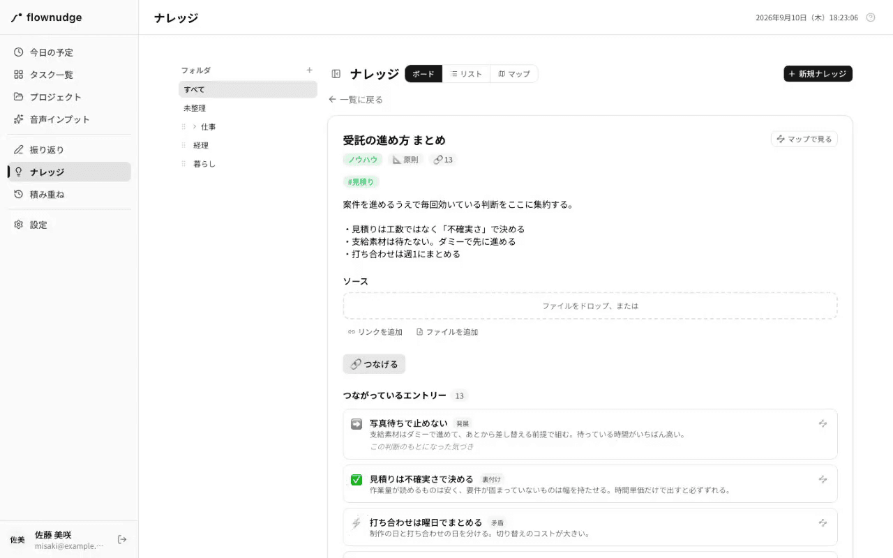 ナレッジの「ソース」にリンクを追加するところ